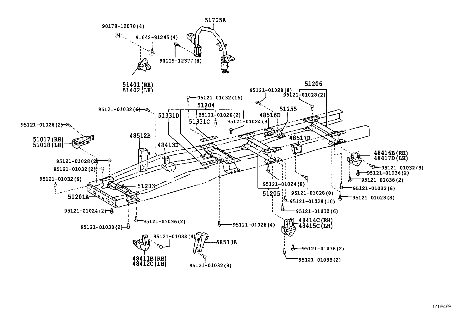 48505-37010 BRACKET SUB-ASSY, REAR SHOCK ABSORBER, UPPER RH product image