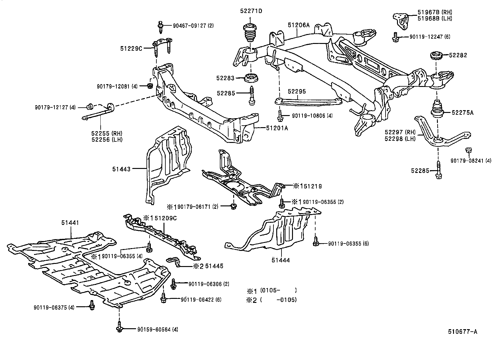 51206-40022 MEMBER SUB-ASSY, REAR SUSPENSION product image