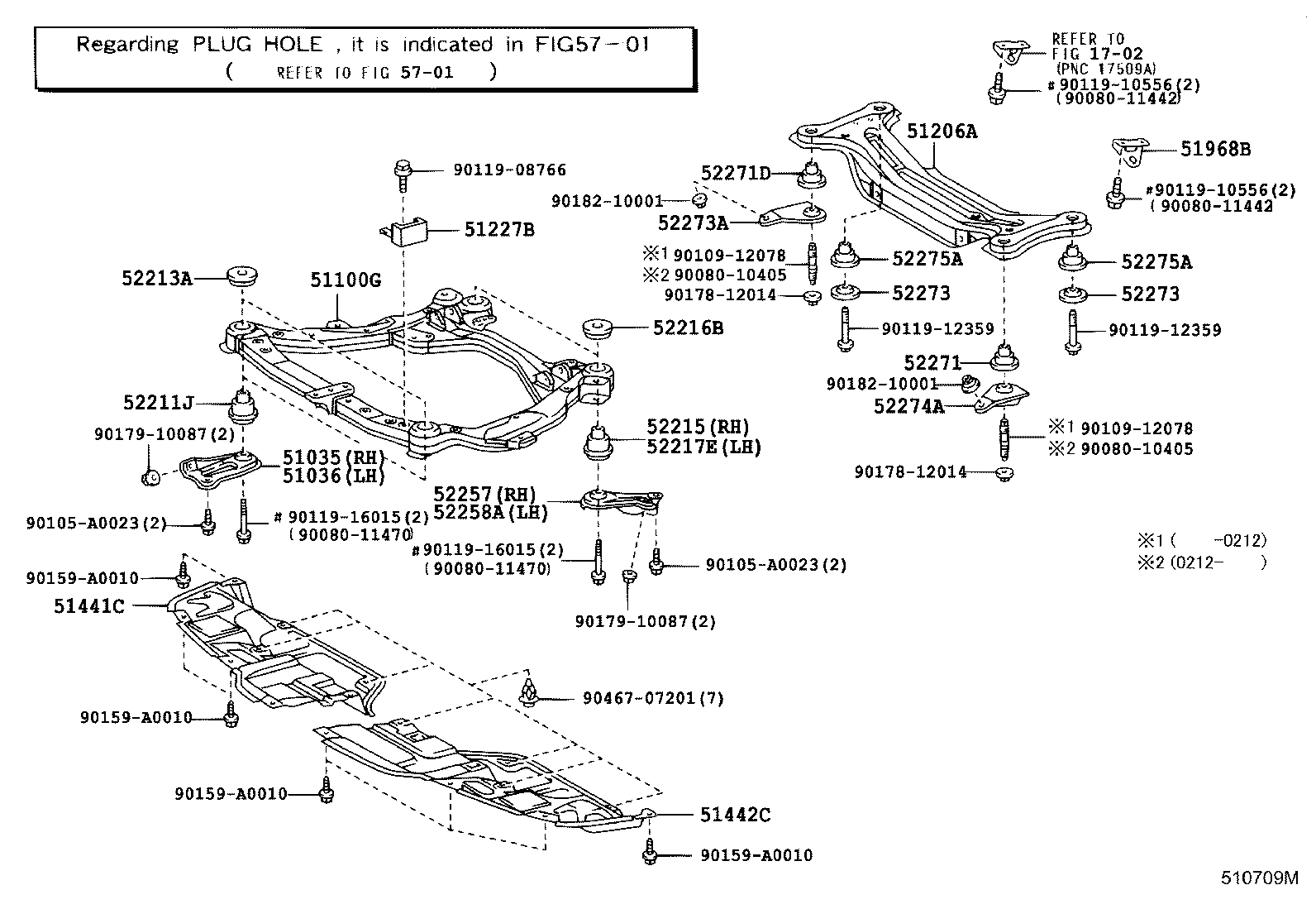 51206-0E012 MEMBER SUB-ASSY, REAR SUSPENSION product image
