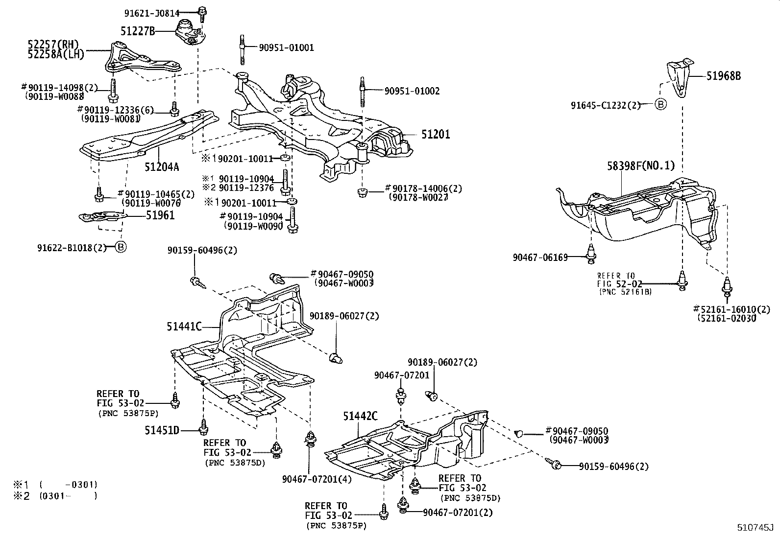 52258-02020 BRACE, FRONT SUSPENSION MEMBER, REAR LH product image