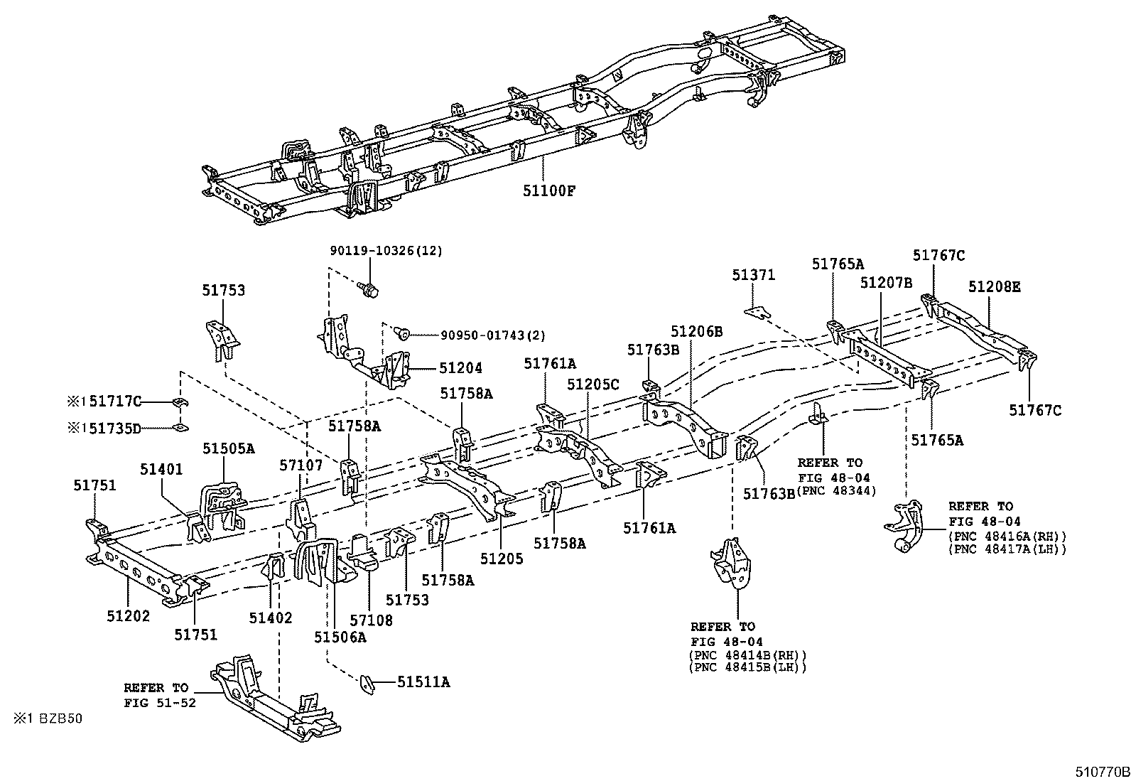 17573-58170 BRACKET, EXHAUST PIPE SUPPORT, NO.3 product image