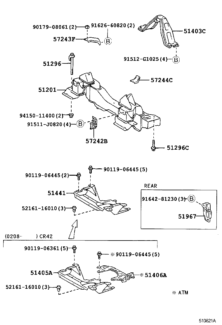 51202-28030 CROSSMENBER SUB-ASSY, FRONT SUSPENSION, LOWER product image
