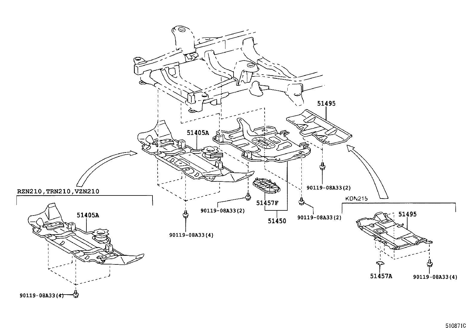 51440-35010 COVER SUB-ASSY, ENGINE UNDER, NO.1 product image