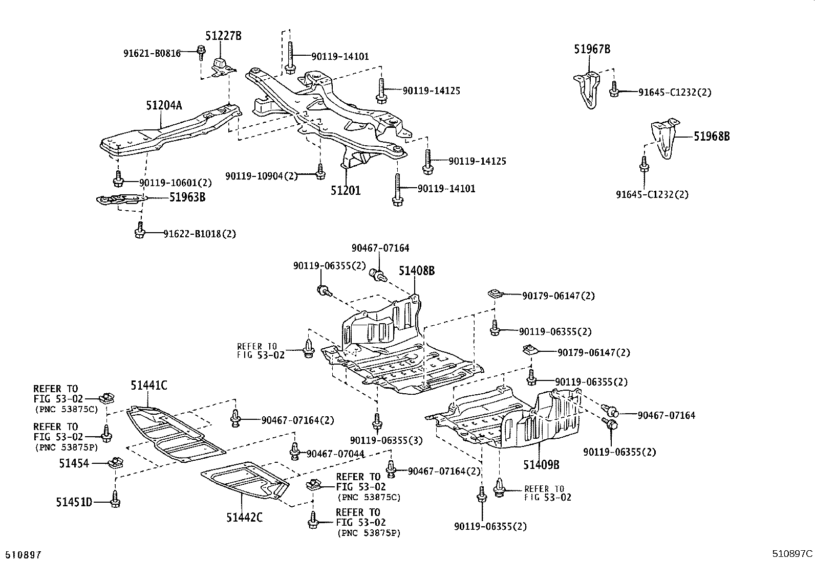 51408-02020 COVER SUB-ASSY, ENGINE UNDER, RH product image