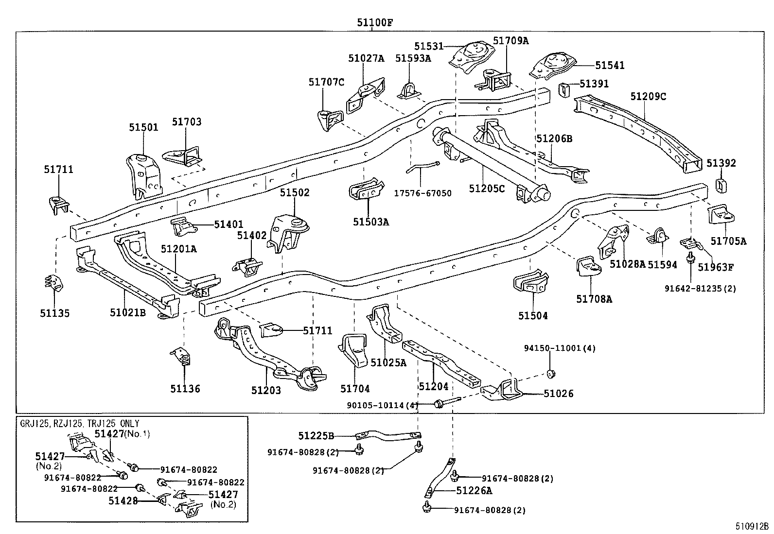51001-6B430 FRAME SUB-ASSY product image