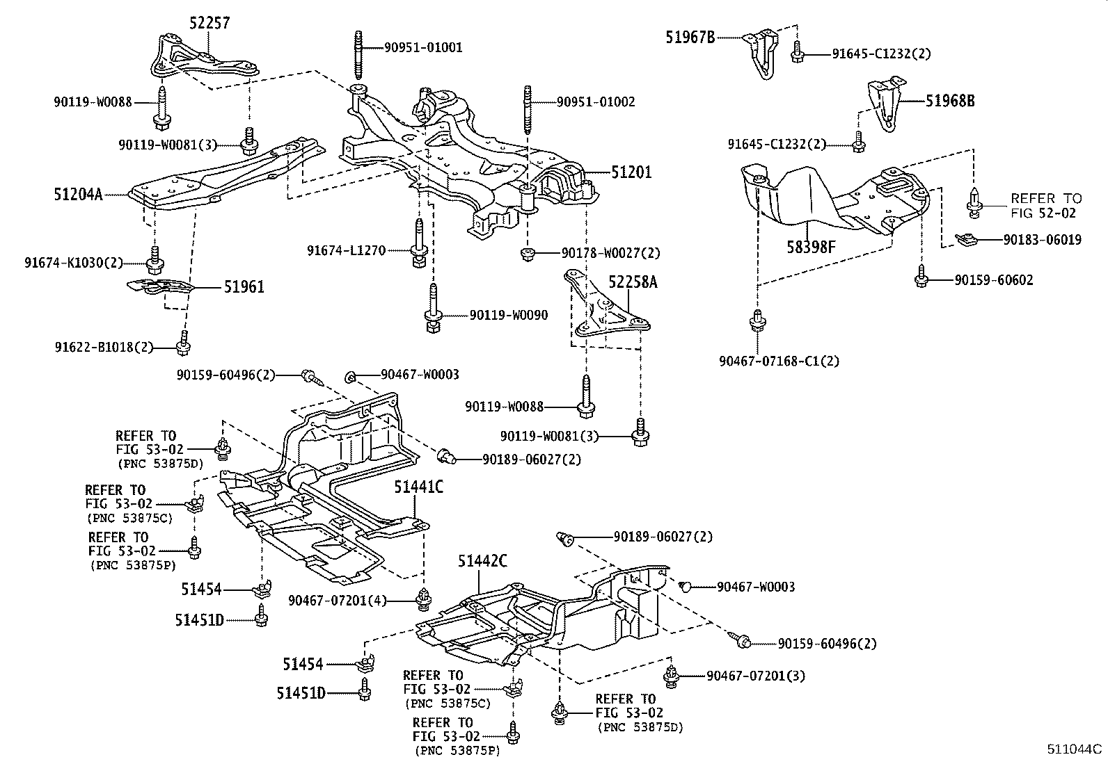 51967-02020 HOOK, TRANSPORT, REAR RH product image