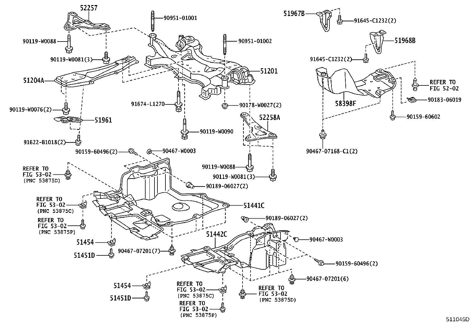 51967-02020 HOOK, TRANSPORT, REAR RH product image