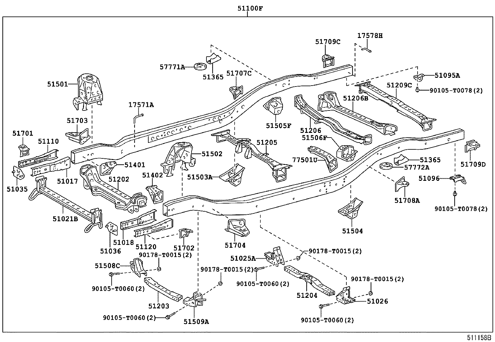 51120-0K030 EXTENSION ASSY, SIDE RAIL, LH product image