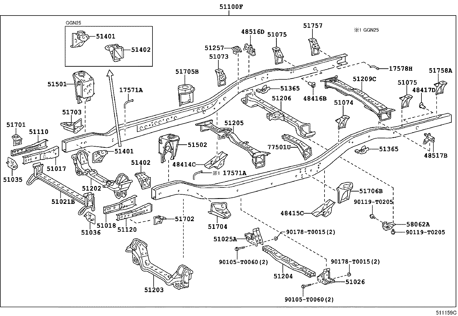 48407-0K040 BRACKET, SPRING, NO.3 LH product image
