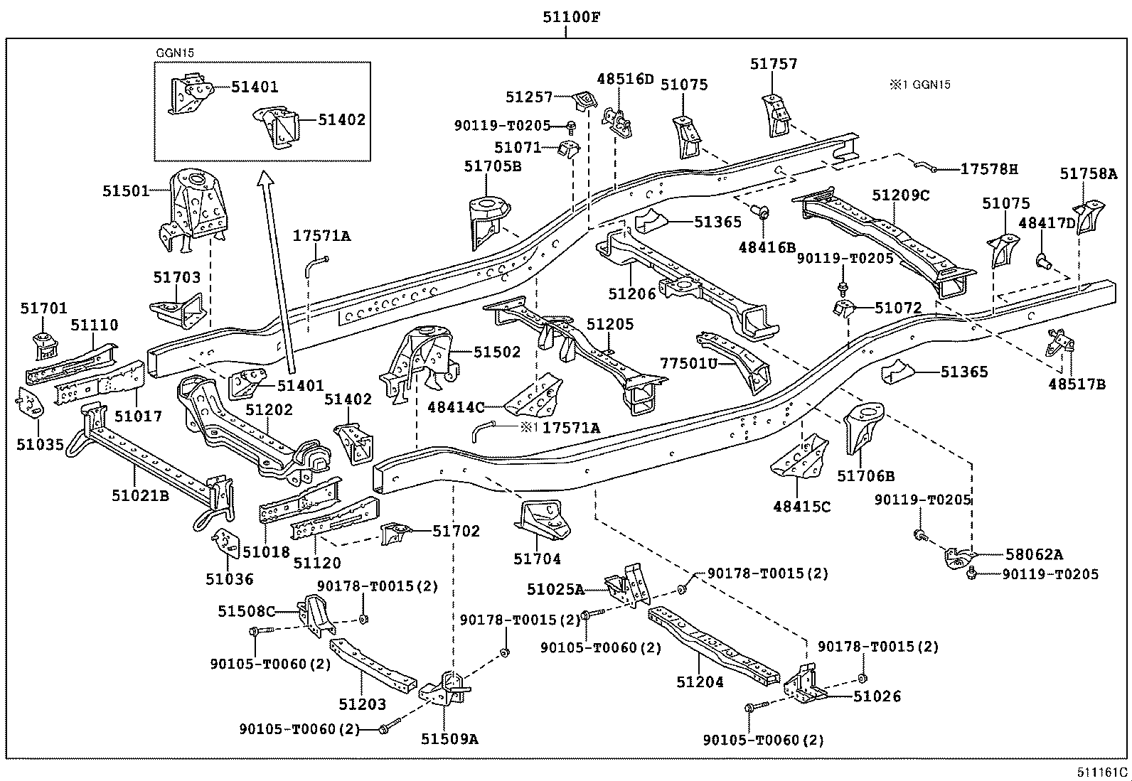 48407-0K040 BRACKET, SPRING, NO.3 LH product image