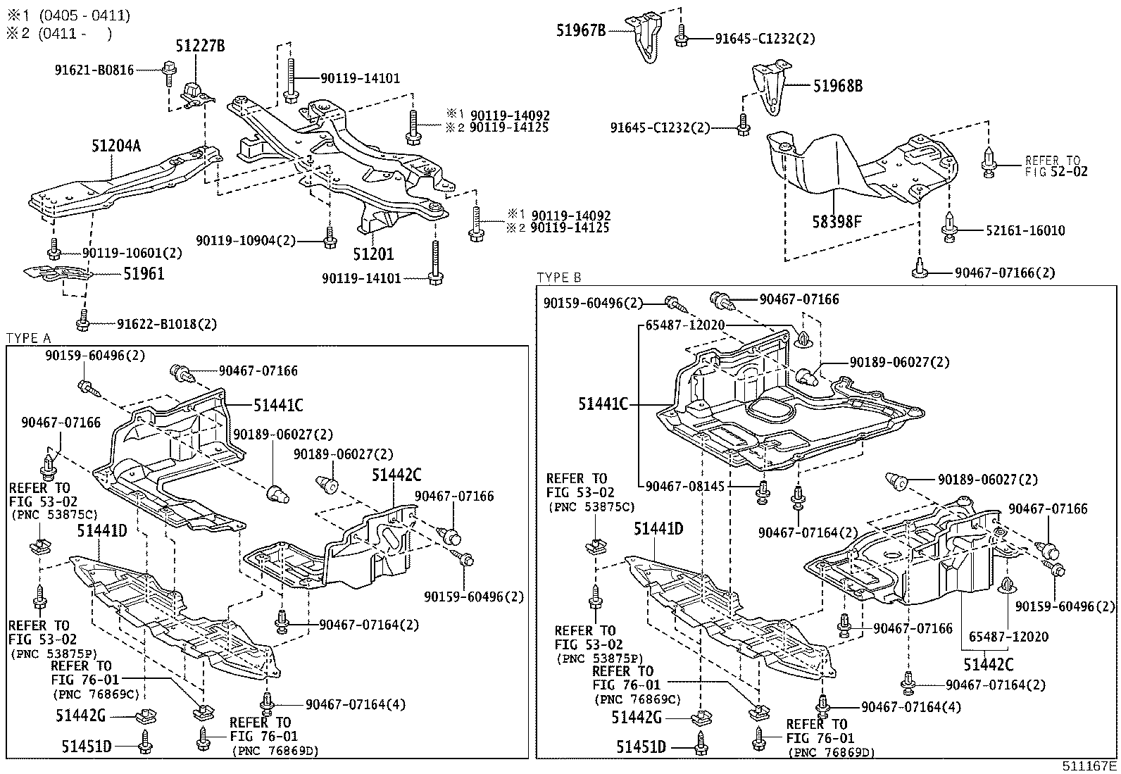 51204-12150 MEMBER SUB-ASSY, ENGINE MOUNTING, CENTER product image