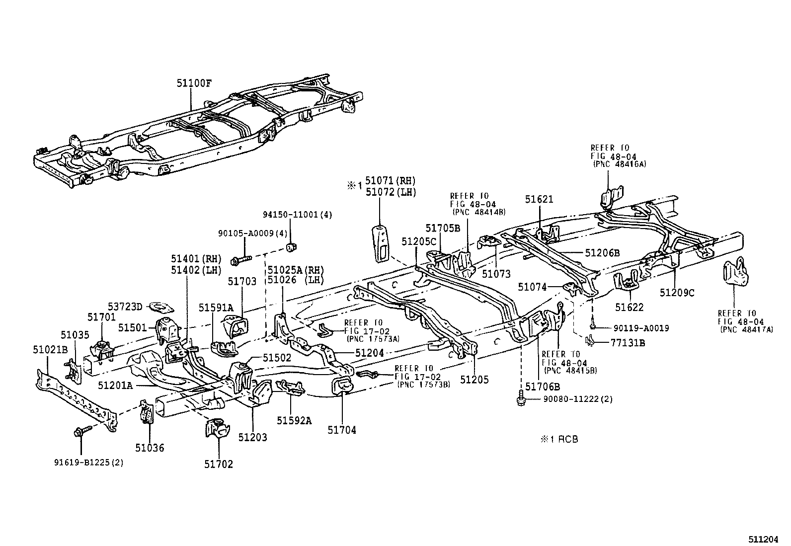51035-0C010 PLATE SUB-ASSY, FRAME SIDE RAIL, RH product image