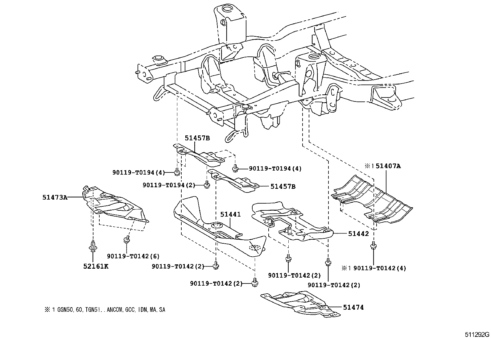 51420-0K040 COVER, ENGINE UNDER, NO.2 product image
