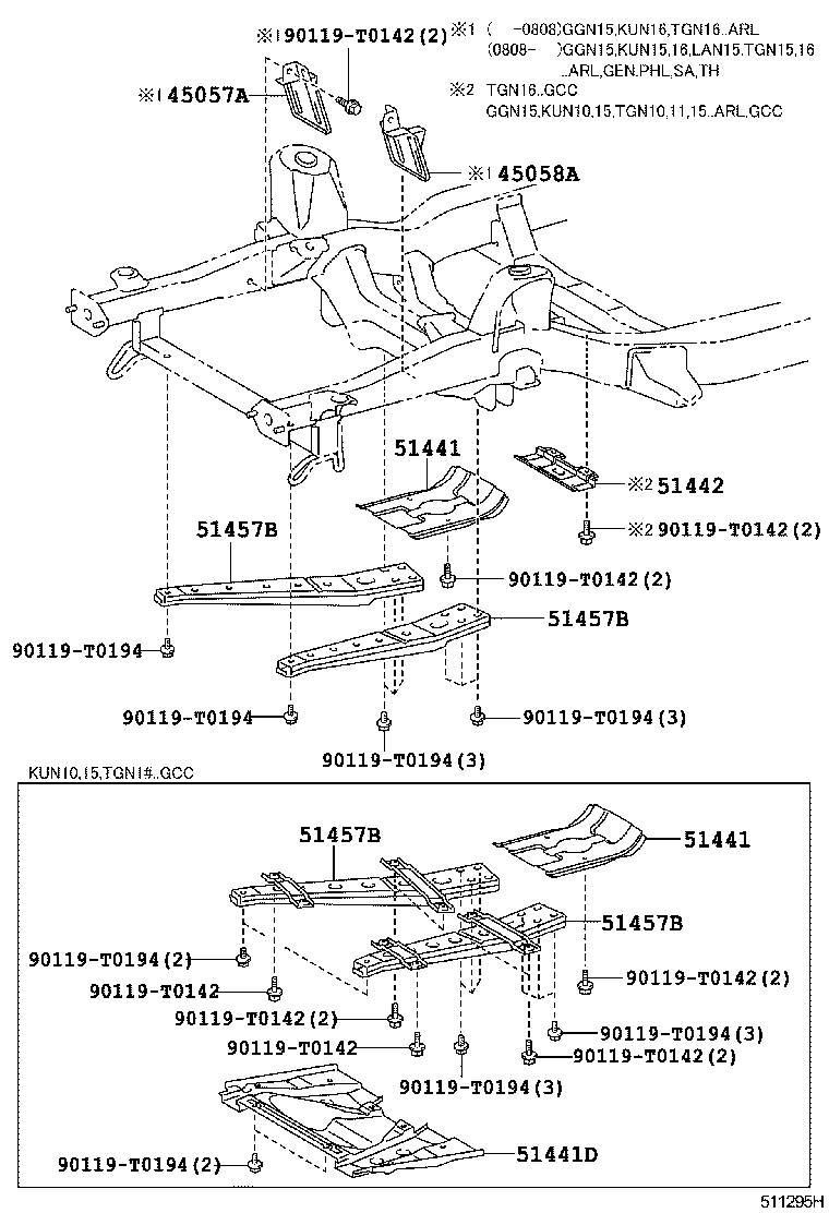 51405-0K030 BRACE, FRONT SIDE MEMBER TO FRONT SUSPENSION CROSSMEMBER product image