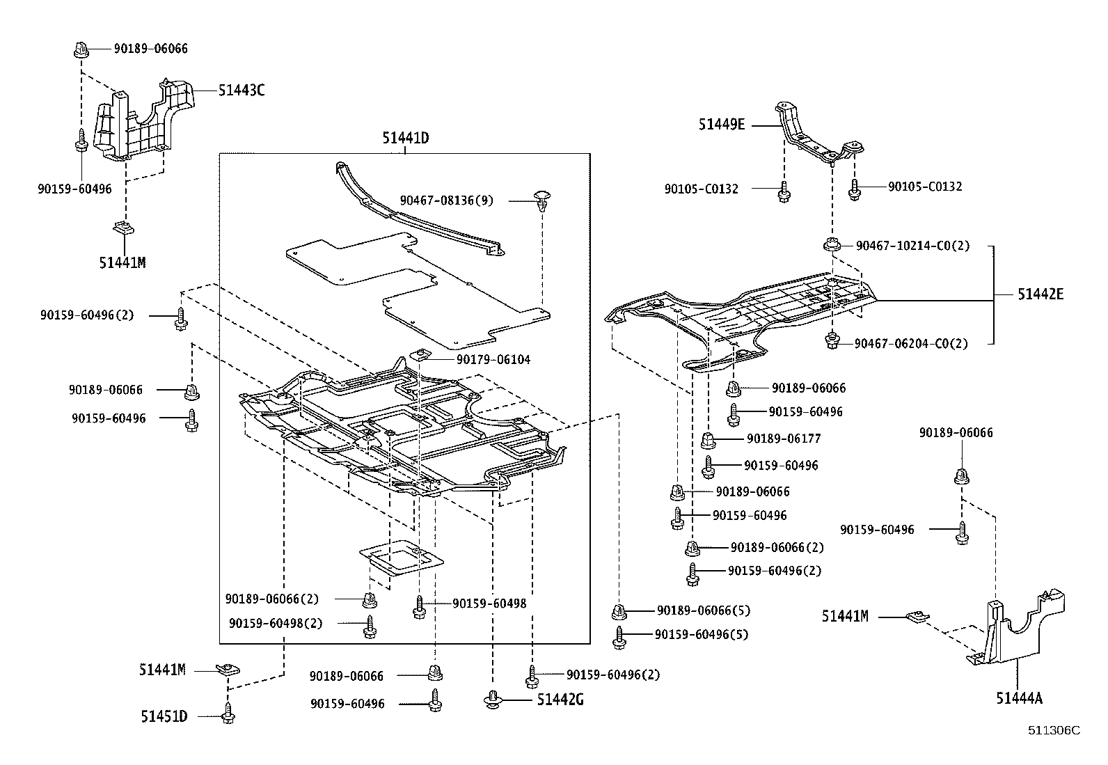 51968-0N011 HOOK, TRANSPORT, REAR LH product image