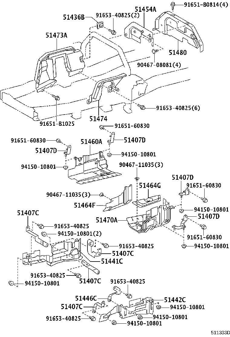 51440-37390 COVER, ENGINE UNDER, LH product image