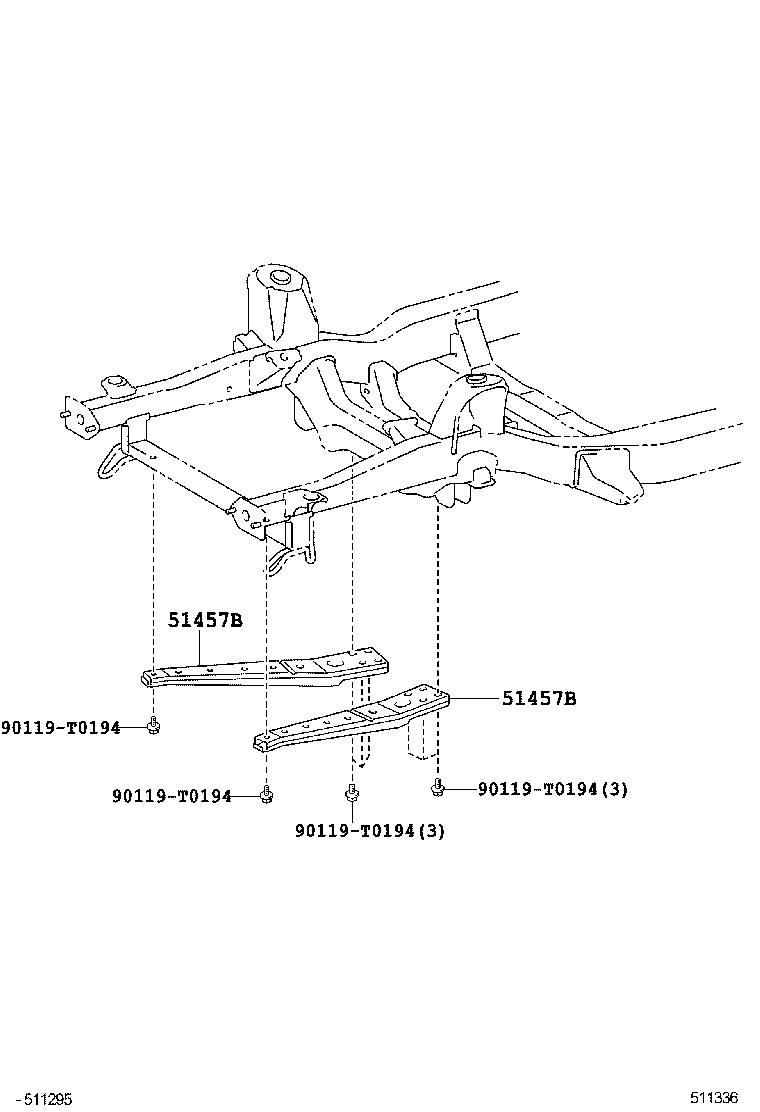 51405-0K010 BRACE, FRONT SIDE MEMBER TO FRONT SUSPENSION CROSSMEMBER product image