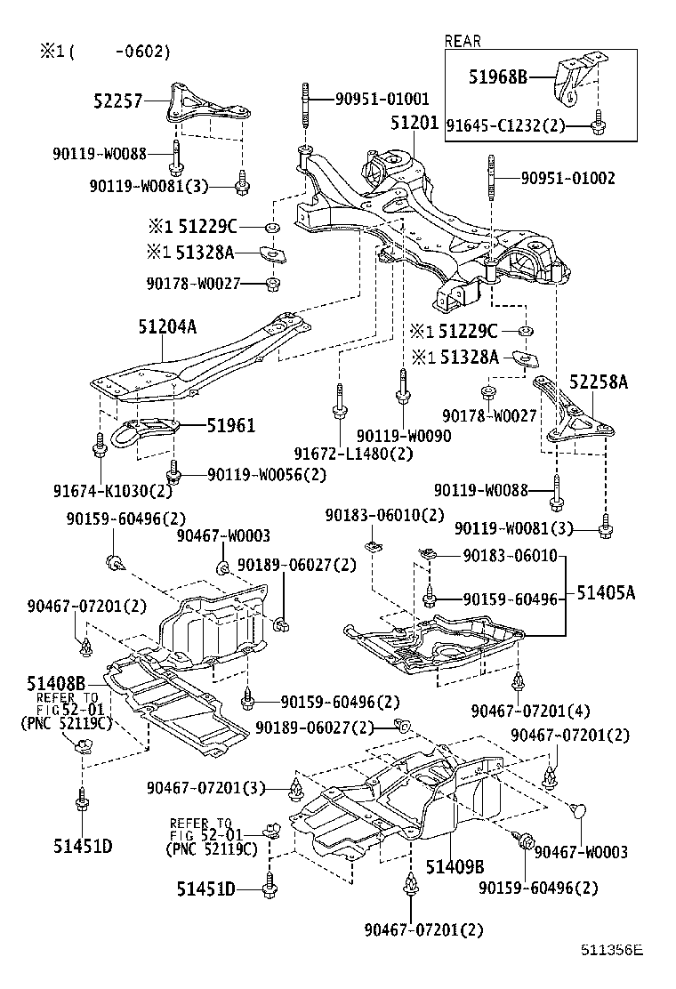 52258-0F010 BRACE, FRONT SUSPENSION MEMBER, REAR LH product image