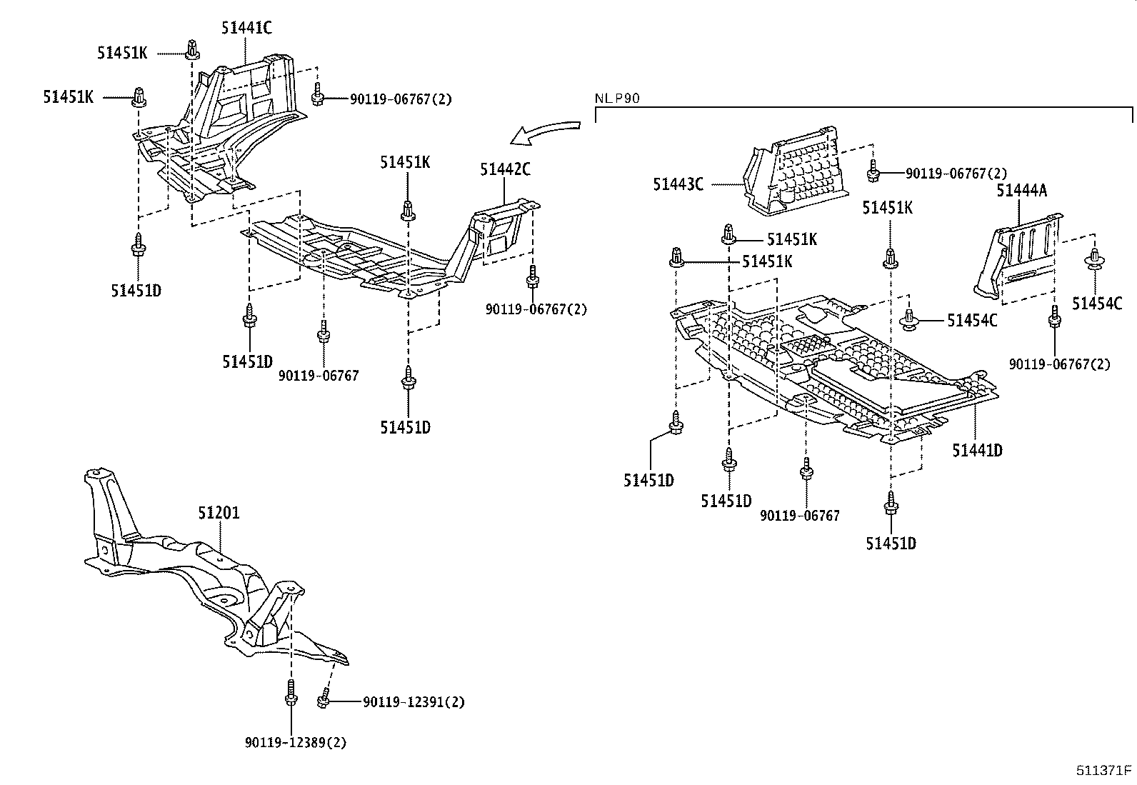 51441-0D100 COVER, ENGINE UNDER, RH product image