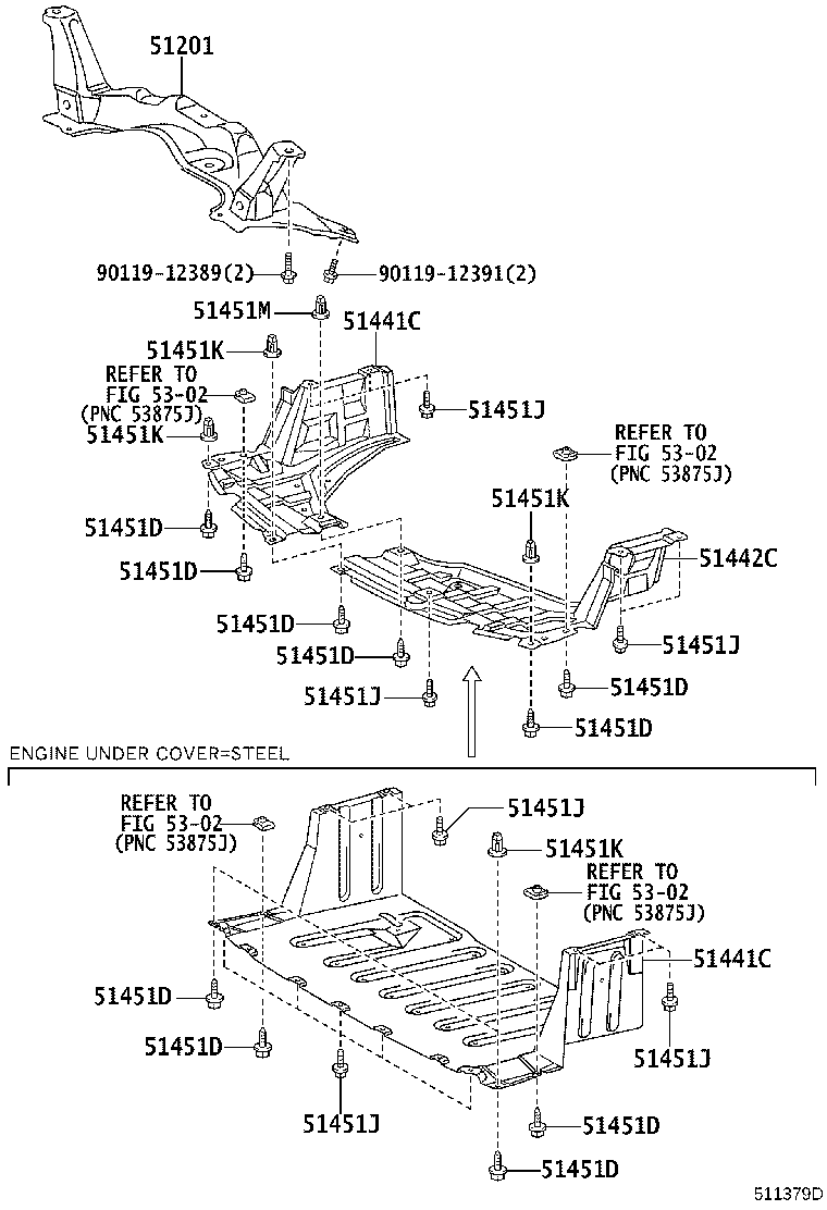 51409-52010 COVER, ENGINE UNDER, LH product image