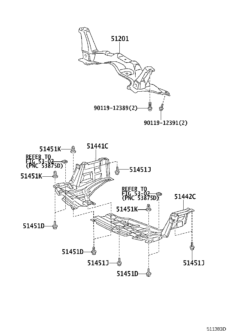 51442-0D040 COVER, ENGINE UNDER, LH product image
