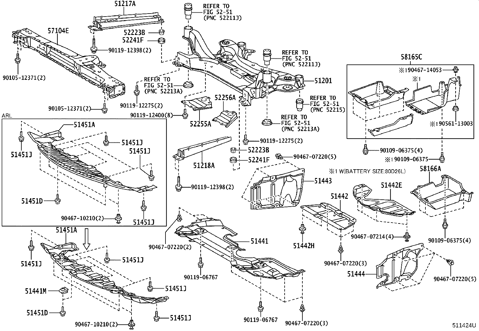 51201-28281 CROSSMEMBER SUB-ASSY, FRONT SUSPENSION product image