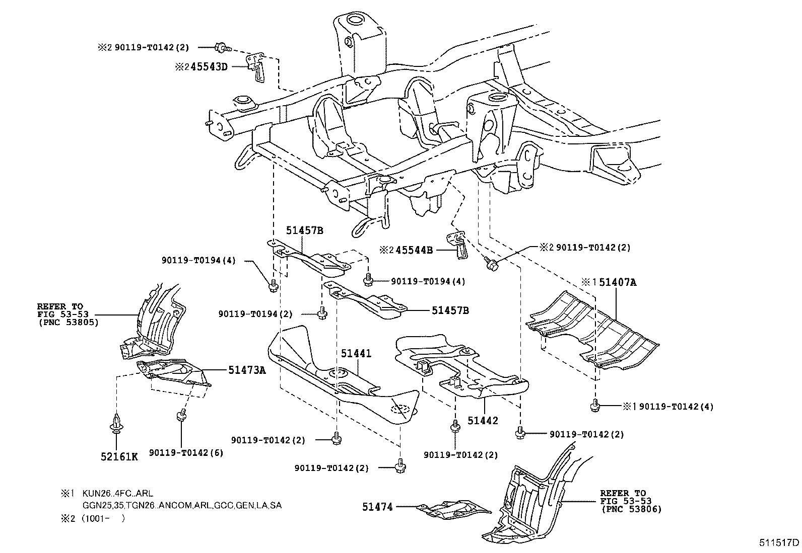 51405-0K030 BRACE, FRONT SIDE MEMBER TO FRONT SUSPENSION CROSSMEMBER product image