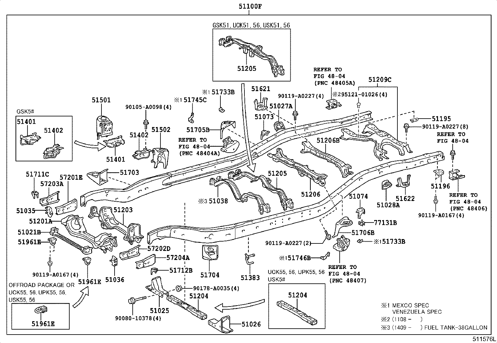 51074-0C010 BRACKET SUB-ASSY, REAR BODY MOUNTING, NO.2 LH product image