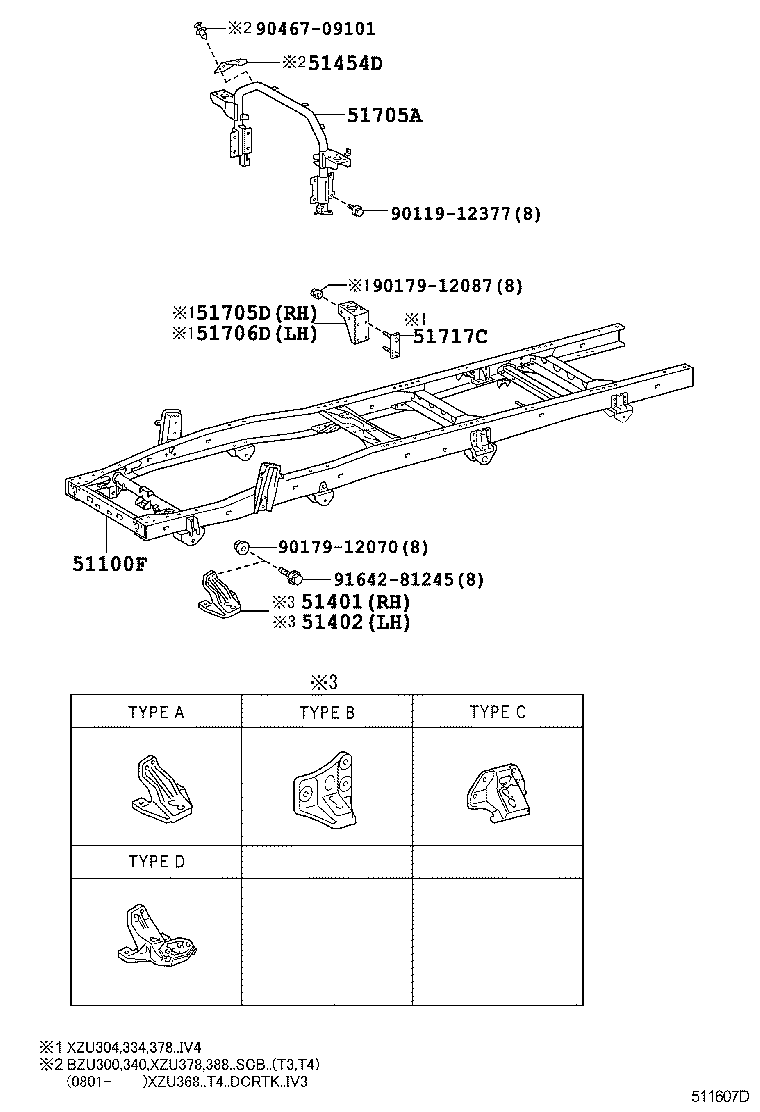 51107-37130 RAIL, FRAME SIDE, REAR RH product image