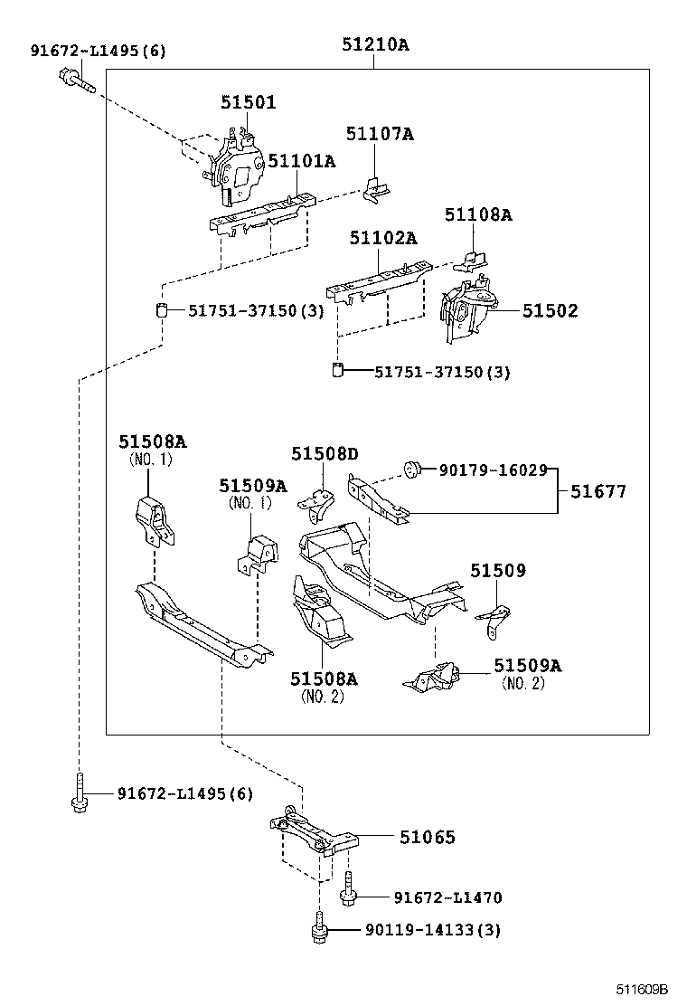 51107-37130 RAIL, FRAME SIDE, REAR RH product image