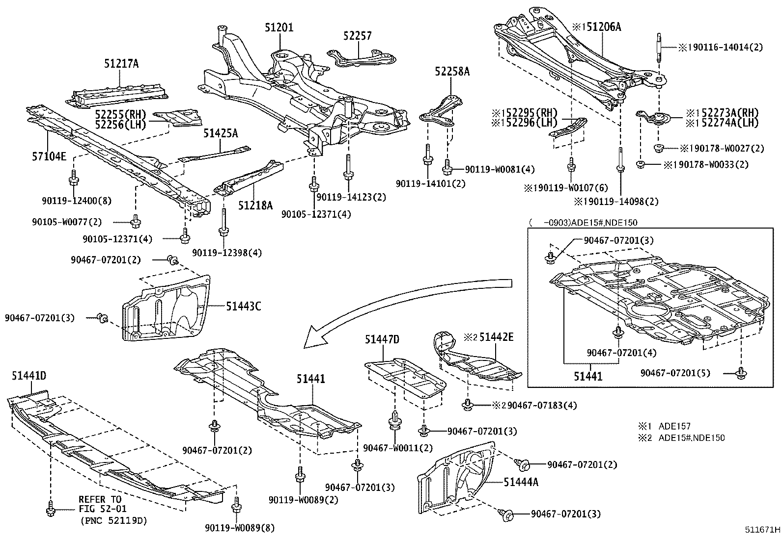51206-12160 MEMBER SUB-ASSY, REAR SUSPENSION product image