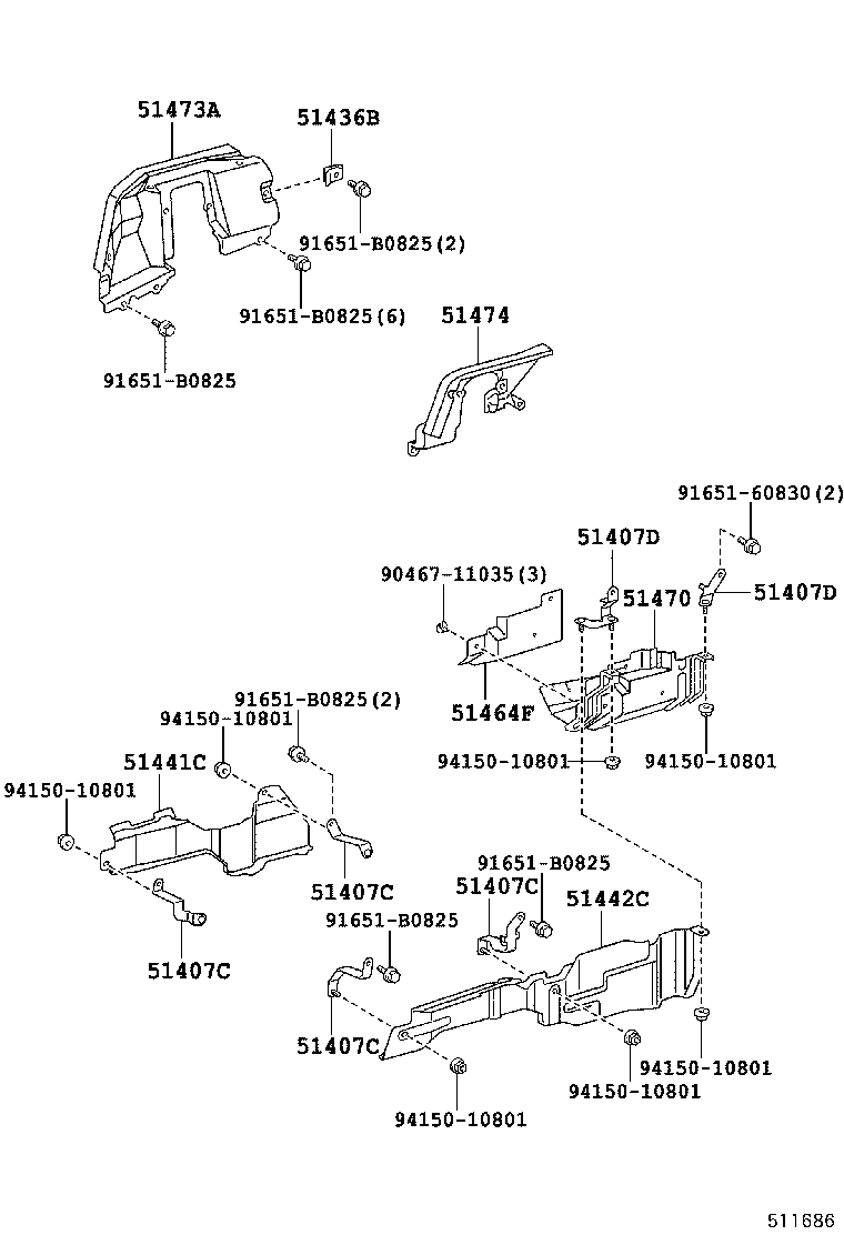 51440-37480 COVER, ENGINE UNDER, RH product image