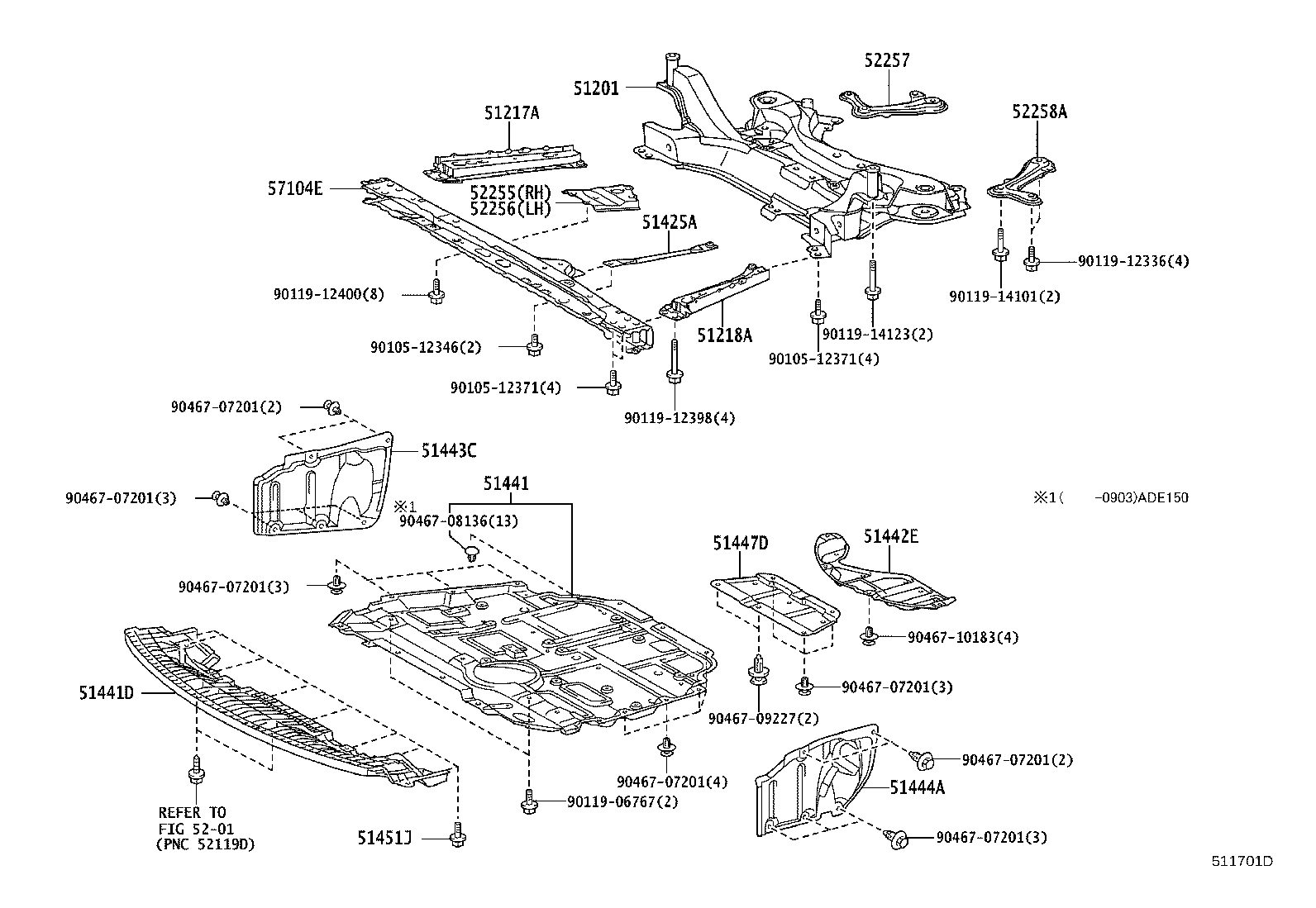 52258-02071 BRACE, FRONT SUSPENSION MEMBER, REAR LH product image