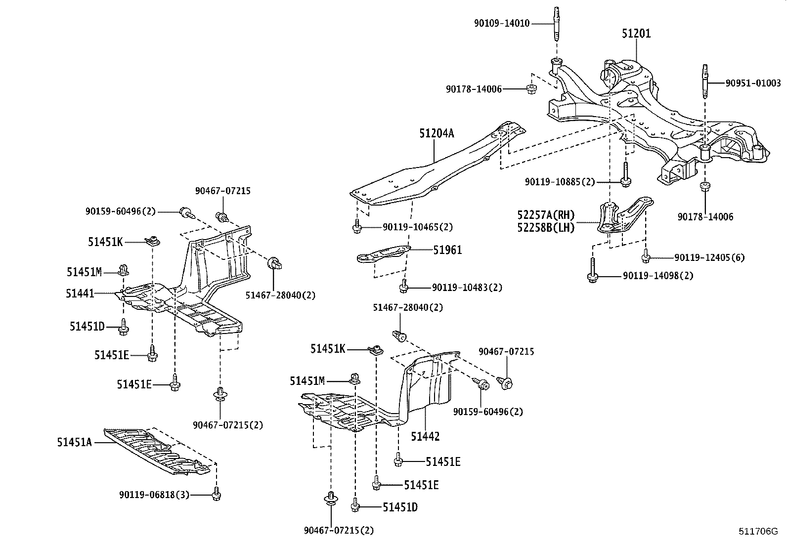 51201-28241 CROSSMEMBER SUB-ASSY, FRONT SUSPENSION product image