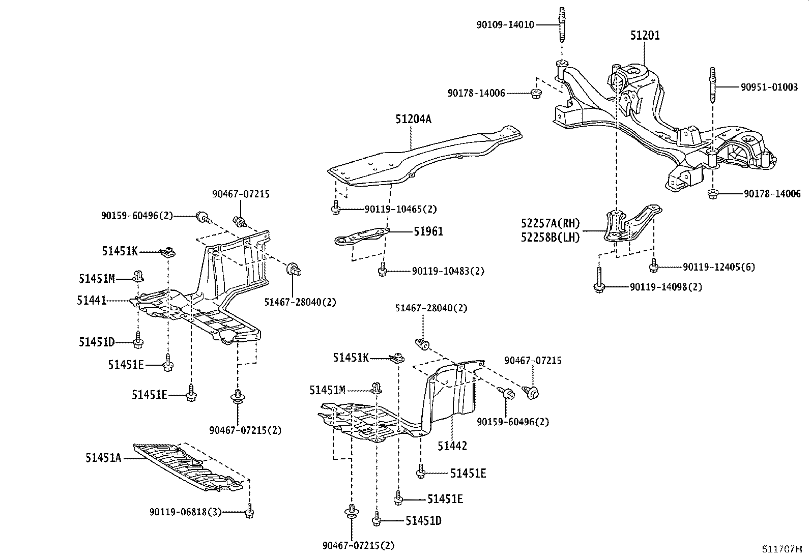 51201-28241 CROSSMEMBER SUB-ASSY, FRONT SUSPENSION product image