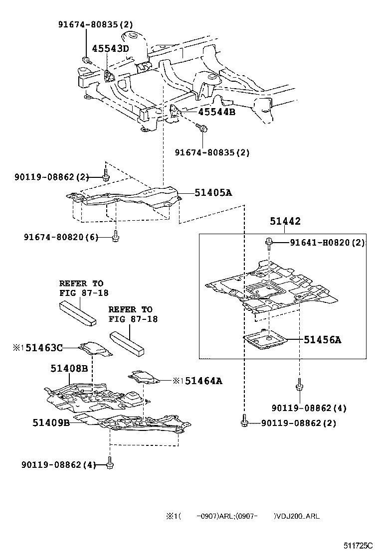 51408-60040 COVER SUB-ASSY, ENGINE UNDER, RH product image