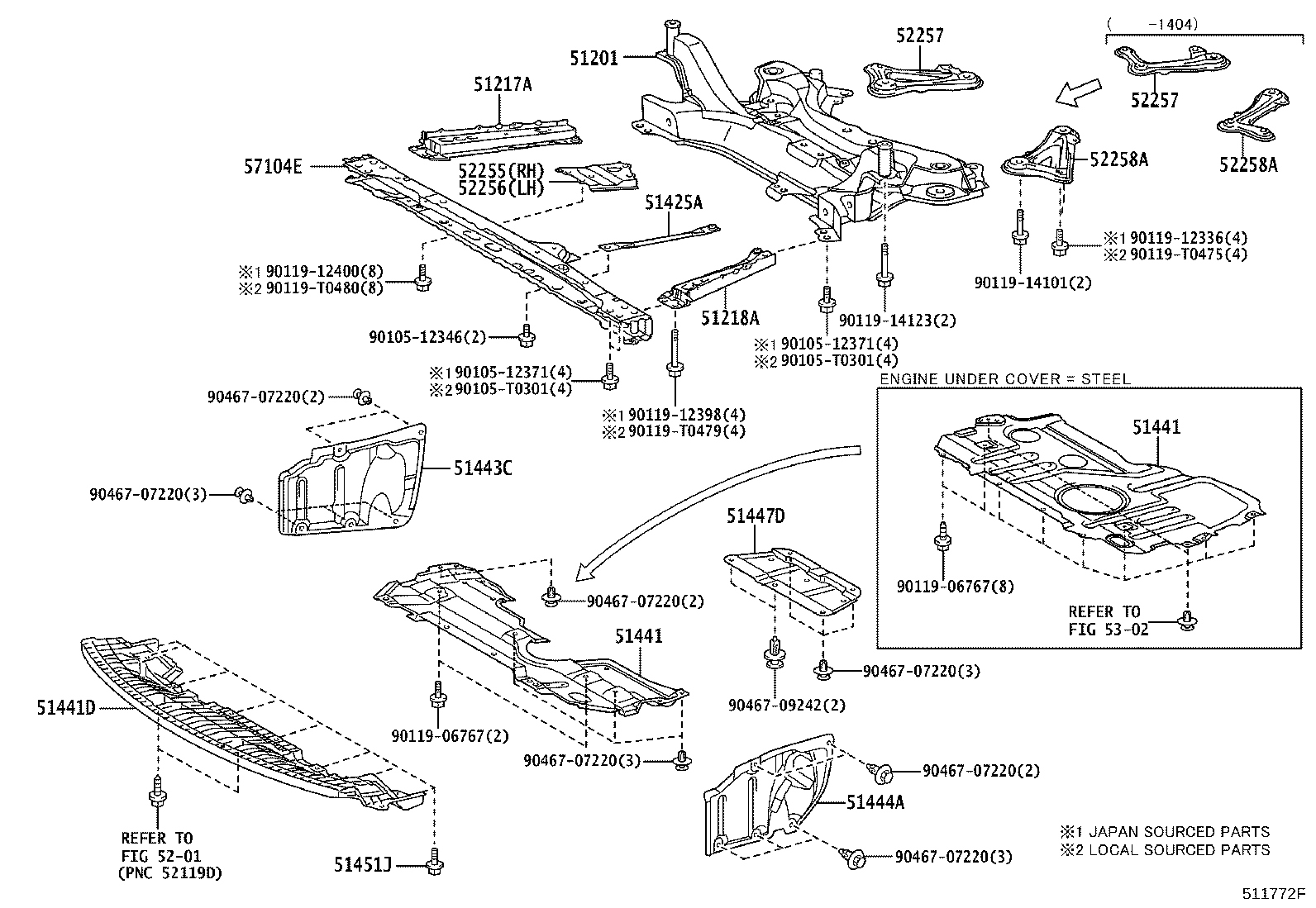 52258-02071 BRACE, FRONT SUSPENSION MEMBER, REAR LH product image