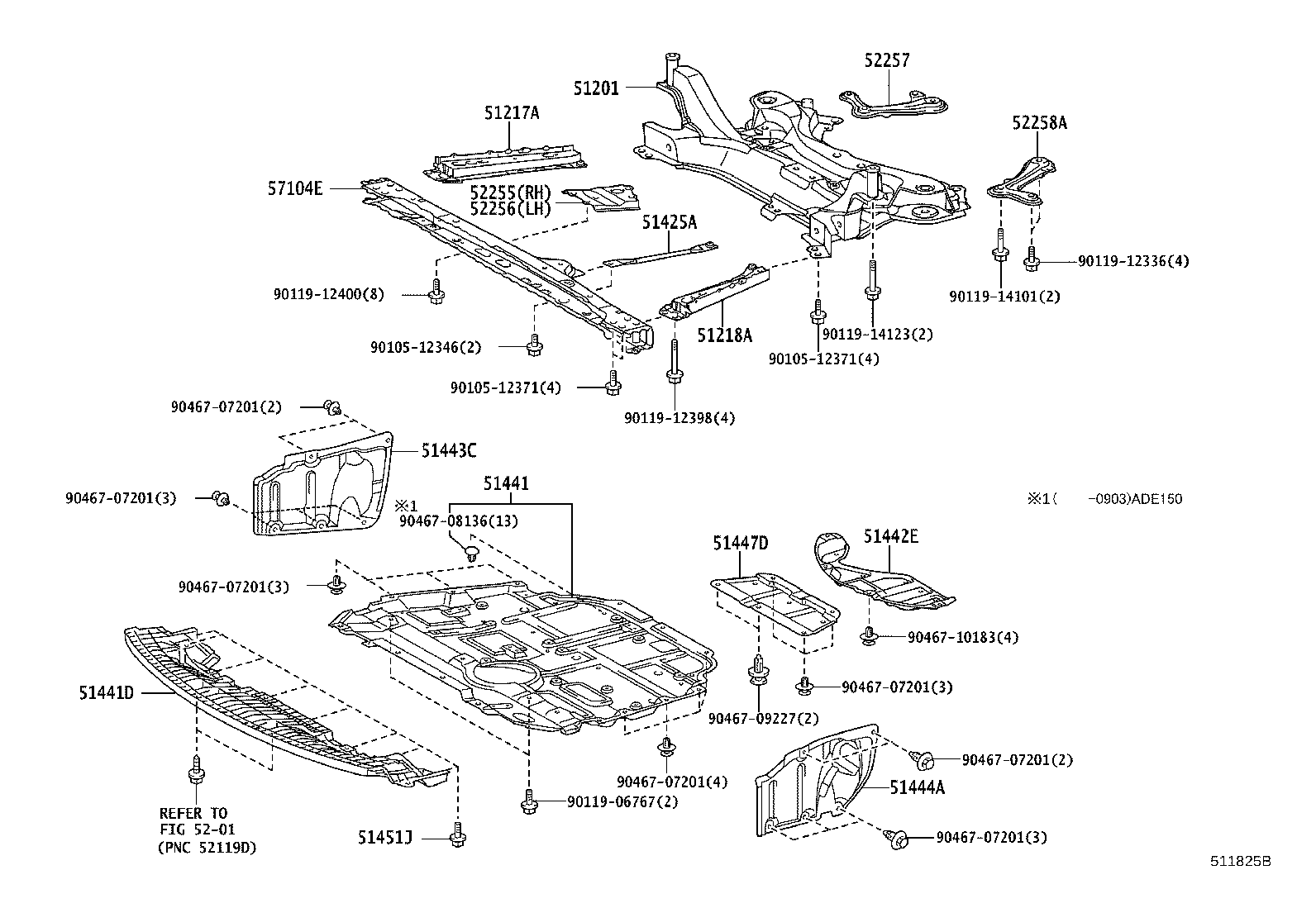 52258-02030 BRACE, FRONT SUSPENSION MEMBER, REAR LH product image
