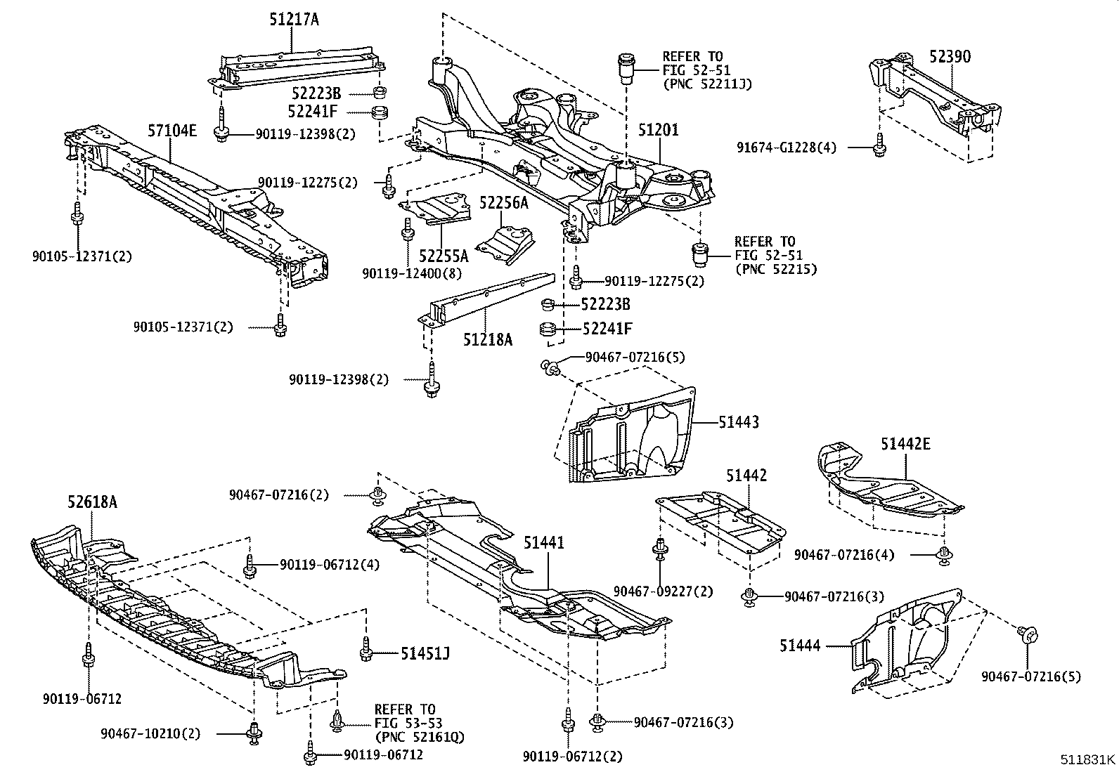 51403-WY040 BRACE SUB-ASSY, FRONT SUSPENSION MEMBER product image