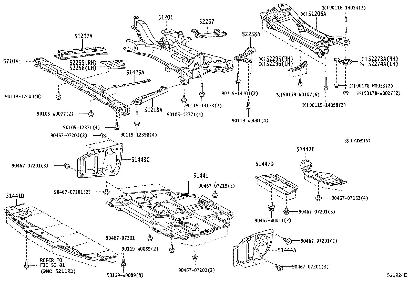 51206-12160 MEMBER SUB-ASSY, REAR SUSPENSION product image