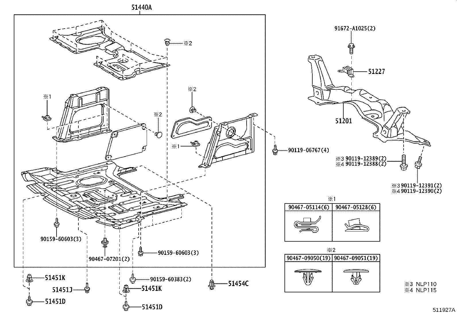 51410-52062 COVER ASSY, ENGINE UNDER product image