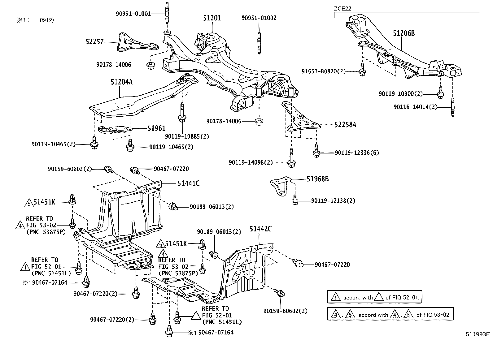 52257-20071 BRACE, FRONT SUSPENSION MEMBER, REAR RH product image