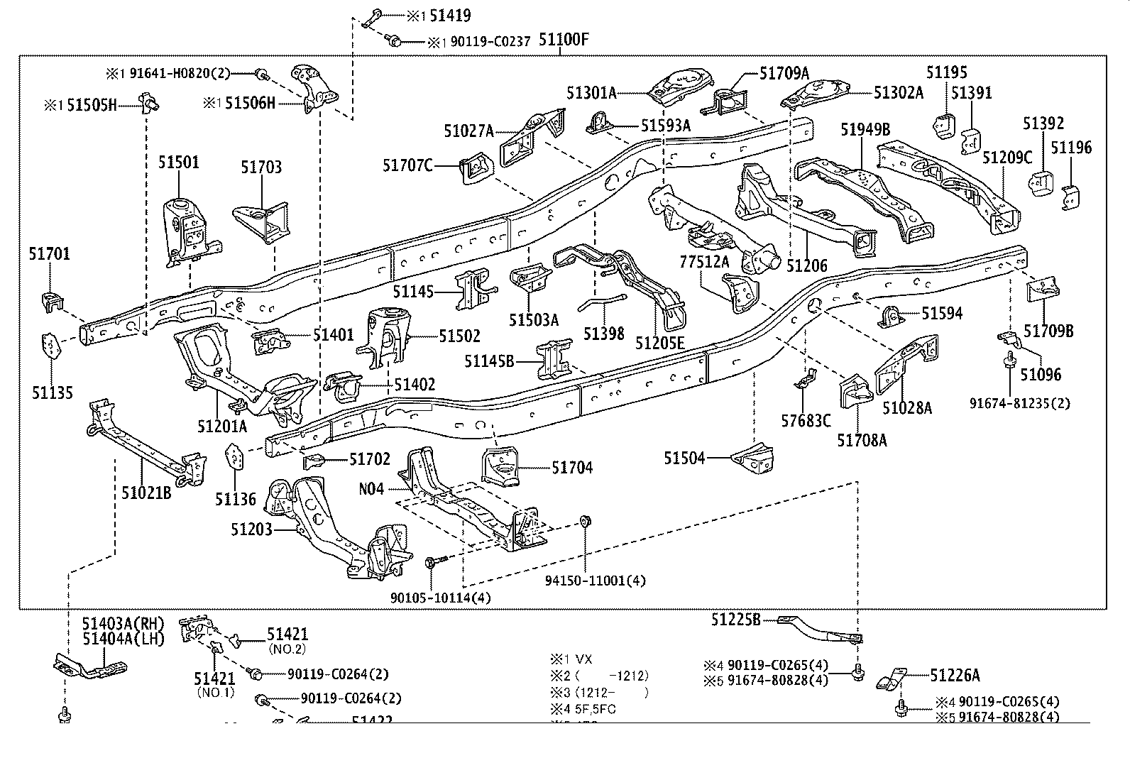 51226-0G010 BRACKET, FRONT SUSPENSION MEMBER, LH product image