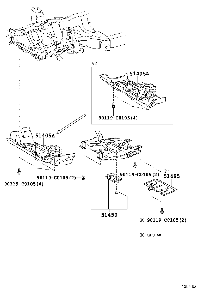 51405-0G030 COVER SUB-ASSY, ENGINE UNDER, NO.1 product image
