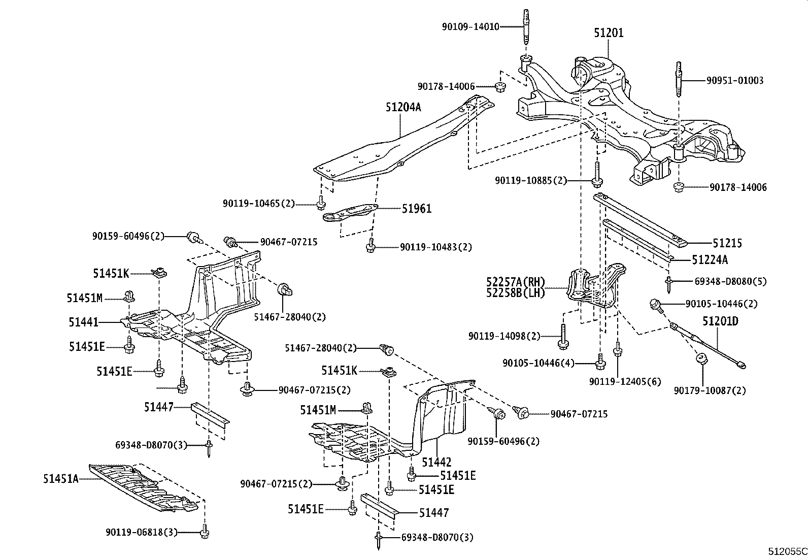 51201-28241 CROSSMEMBER SUB-ASSY, FRONT SUSPENSION product image