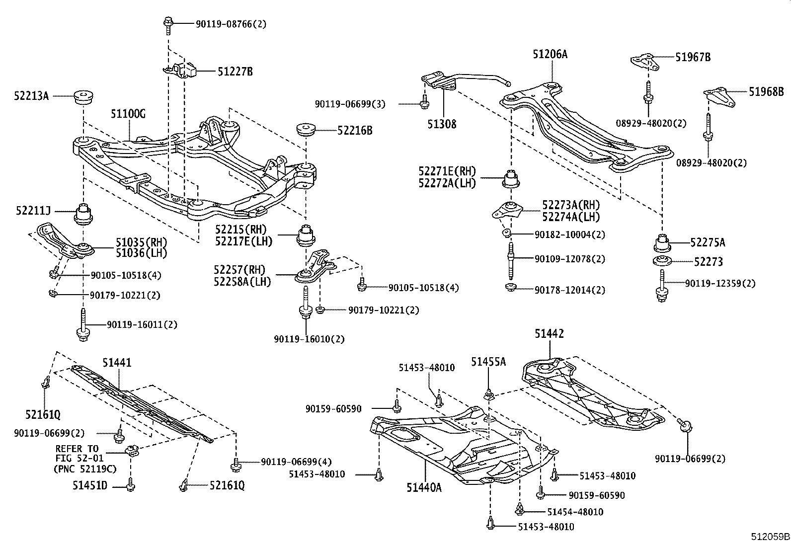 51206-48070 MEMBER SUB-ASSY, REAR SUSPENSION product image