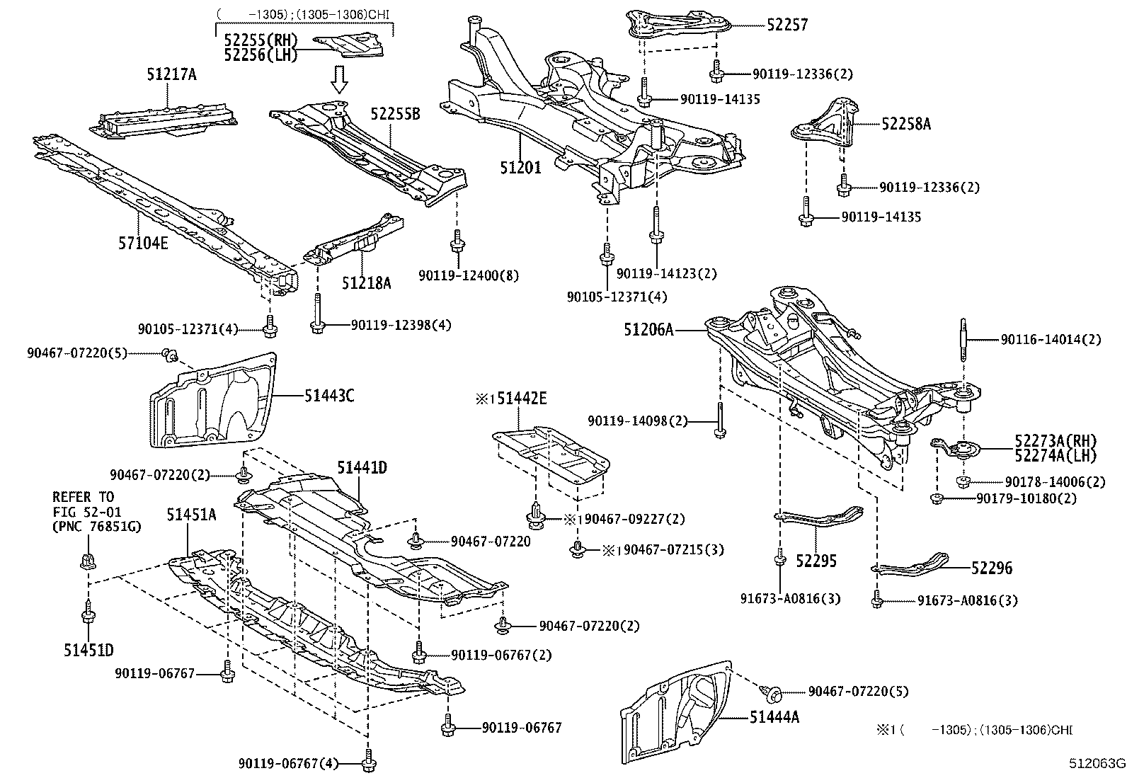 51206-12161 MEMBER SUB-ASSY, REAR SUSPENSION product image
