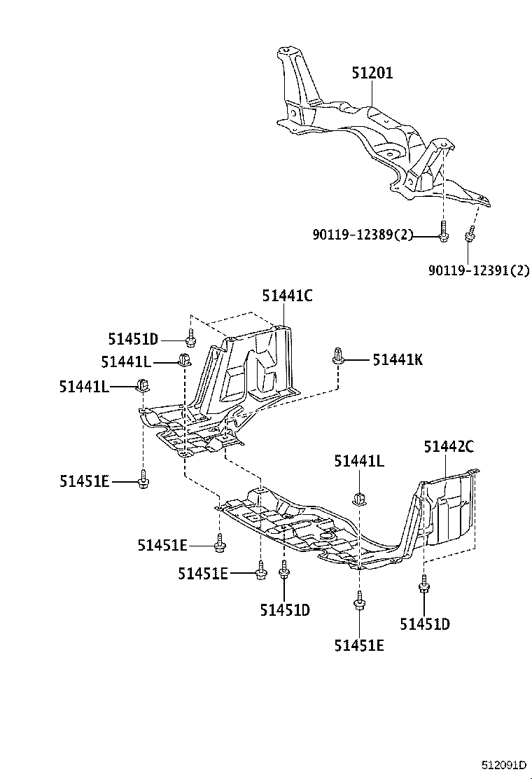 51442-52090 COVER, ENGINE UNDER, LH product image
