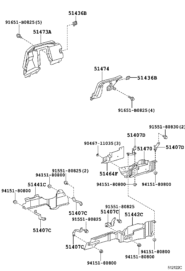 51448-37340 SHUTTER, ENGINE REAR SIDE product image
