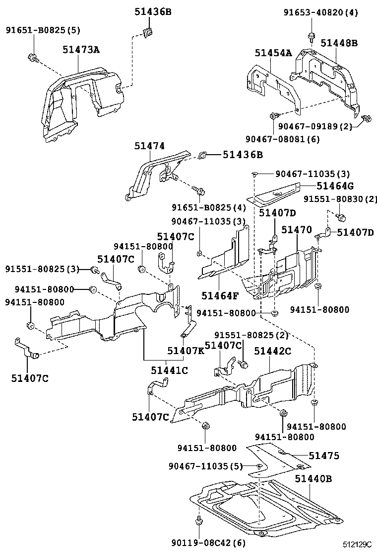 51448-37340 SHUTTER, ENGINE REAR SIDE product image